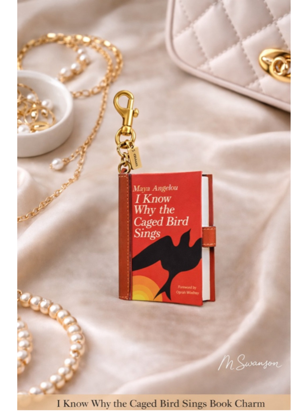 NEW Coach I Know Why the Caged Bird Sings by Maya Angelou Book Bag Charm NWT